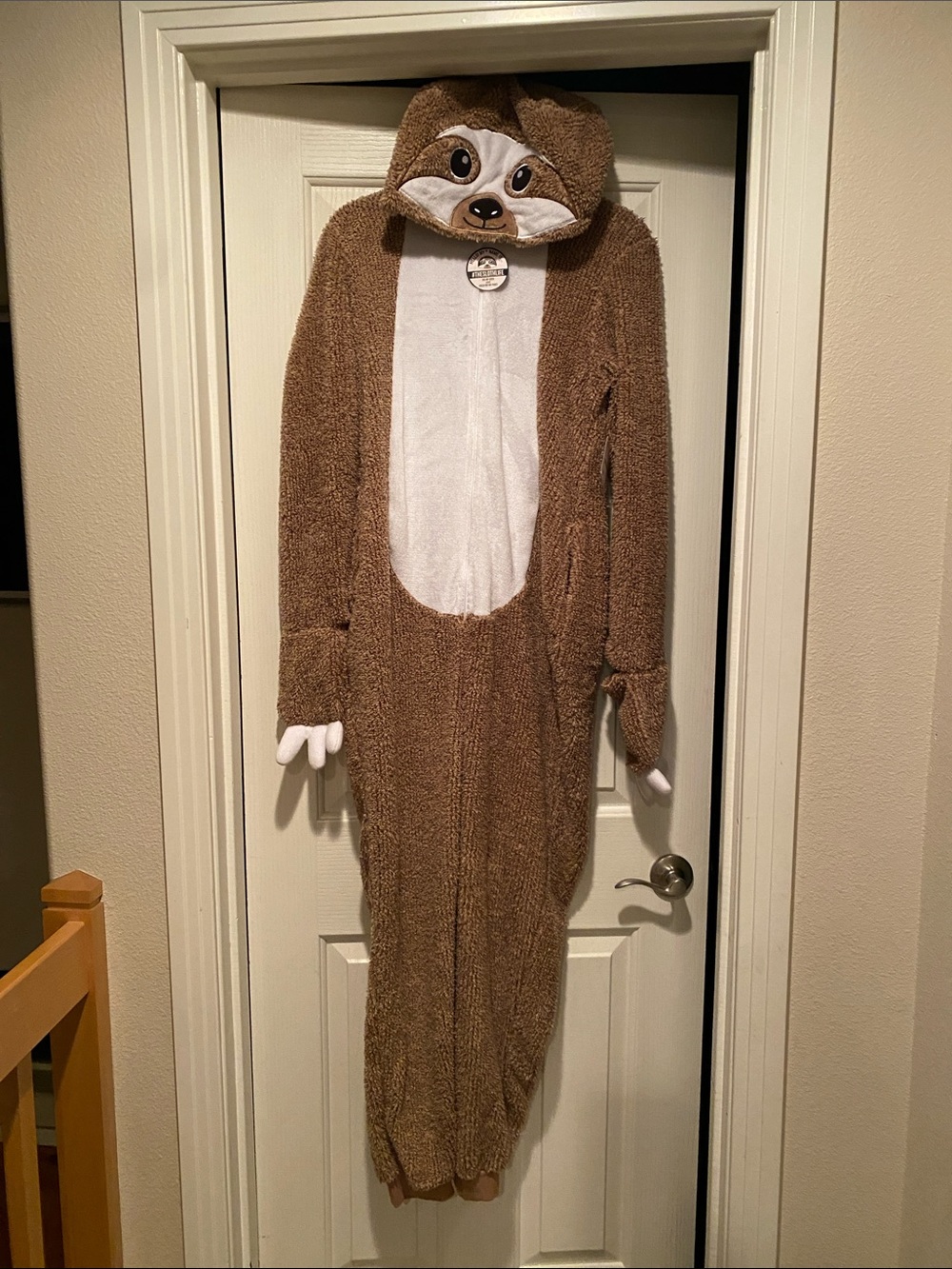 Cozy Brown Sloth Onesie with Hood